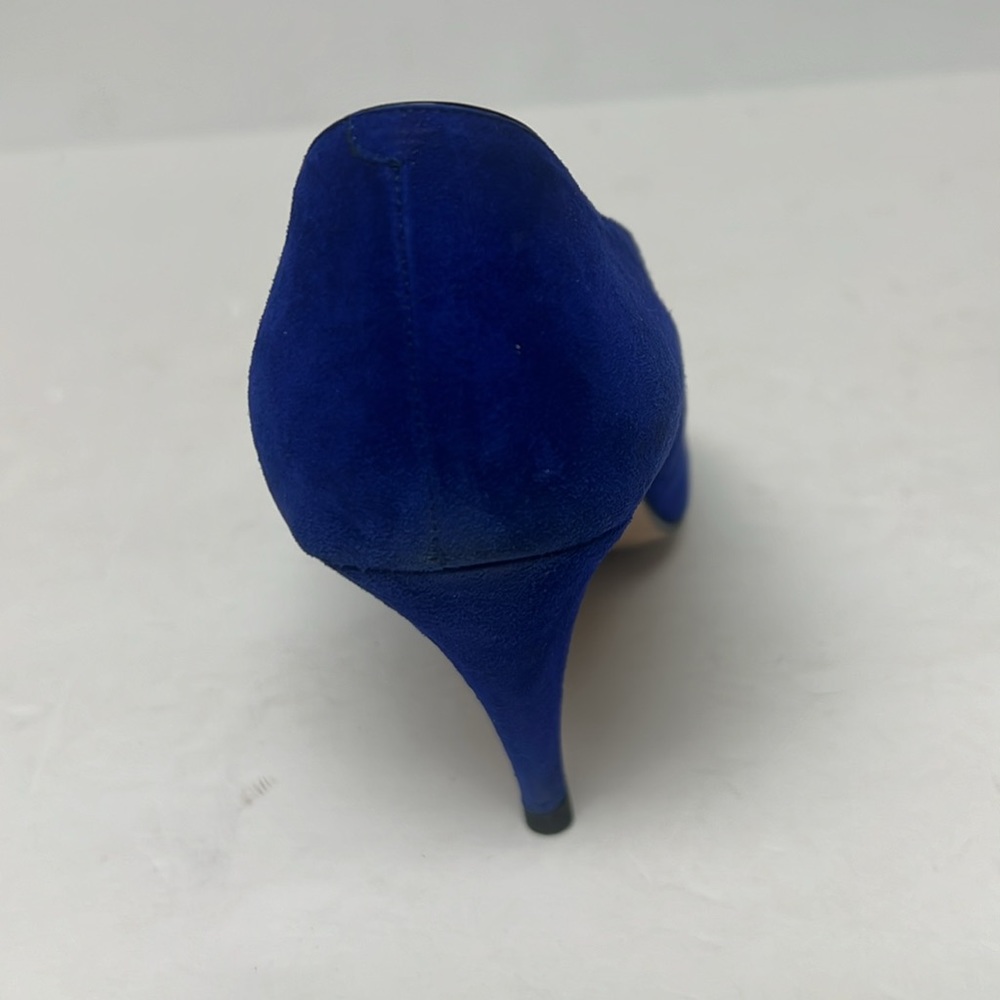 Vintage Bally Blue Suede Flame Pointed Toe High Heel Rare Pump Sz 6.5 - Picture 9 of 13